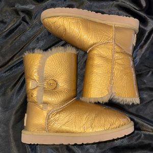 UGG Bailey Button Mirage Gold Metallic Boot